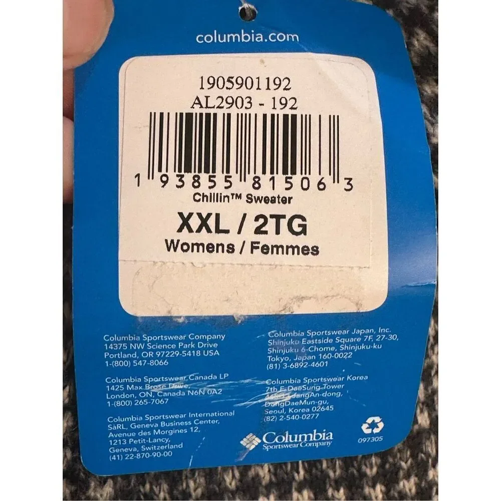 Columbia NWT sz XXL houndstooth Chillin sweater